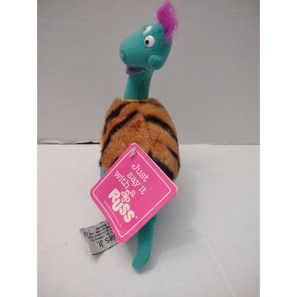 Vintage Russ Flintstone's Rubbles Jr. Dinosaur Plush New Old Stock - Picture 4 of 6